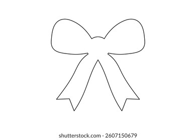 Smooth Ribbon Knot Silhouette Vector, decoration bow tie ribbon, bow black silhouette ribbon knot, black bow icons and symbols, black silhouette wedding ribbon