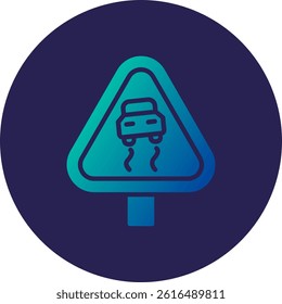 Smooth Road Glyph Circle Gradient Icon