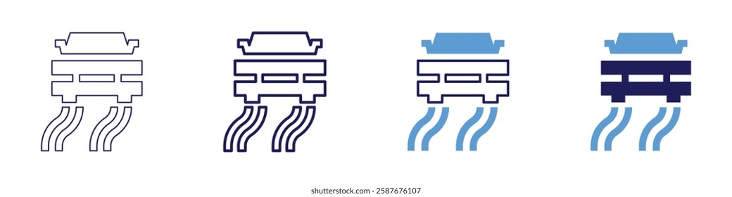 Smooth road icon in 4 different styles. Thin Line, Line, Bold Line, Duotone. Duotone style. Editable stroke.