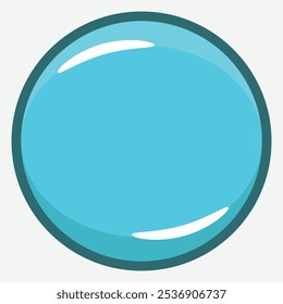 Um gráfico suave, redondo, azul, parecido com um botão, com um acabamento brilhante.