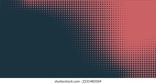 Smooth Rounded Border Vector Checkered Halftone Pattern Red Blue Abstract Background.