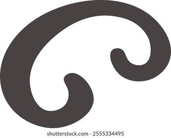 Smooth, rounded brown shape creates a visually appealing abstract pattern against a clean white backdrop, offering a simple yet captivating design element