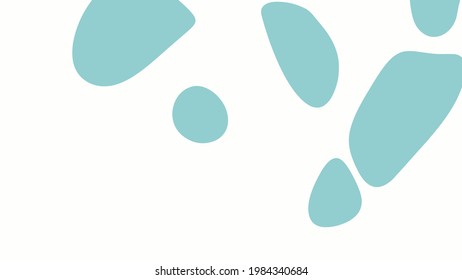 Smooth rounded spots of green color on a white background, vector illustration.