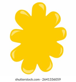Smooth rounded yellow splash with a polished look. Perfect for banners, party invites, and energetic illustrations.