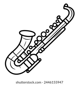Smooth saxophone outline vector for musical and artistic designs.