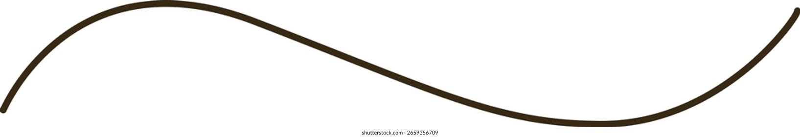  Smooth S-curve brown line in vector style, great for motion illustrations or background decoration.