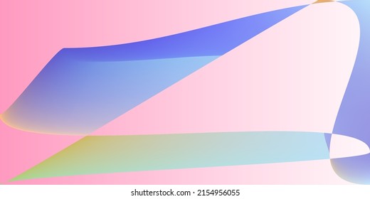 Smooth Shape Pink Dynamic Blurred Background. Modern Layers Rainbow Psychedelic Minimal Gradient Mesh. Fluid Pastel Futuristic Multicolor Illustration. Color Neon Technology Digital Modern Design.