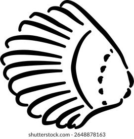 Smooth shell icon for wellness labels marine-themed design poster decorVector illustration