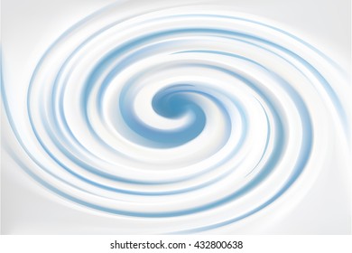 Smooth shine silver color fond with light cyan stripes. Ripply curvy mixture pattern. Closeup view with space for text in middle of funnel 