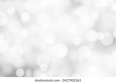 Fondo Bokeh plateado liso. Patrón de nieve. Fondo Festivo Brillante. Ilustración de vector