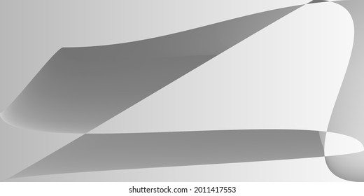 Smooth Silver Shape Grey Horizontal Lines. Metallic Fluid Modern Dynamic Gradient Mesh. Technology Gray Alluminium Monochromatic Trendy Background. Minimal Futuristic Layers Digital Illustration.