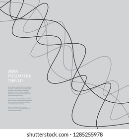 Smooth simple lines connected and intersecting. Digital abstract vector background.