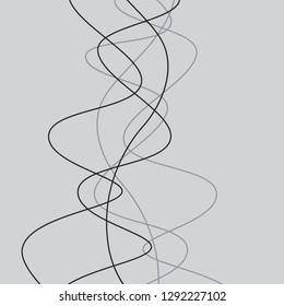 Smooth simple lines connected and intersecting. Digital abstract vector background.