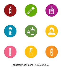 Smooth skin icons set. Flat set of 9 smooth skin vector icons for web isolated on white background