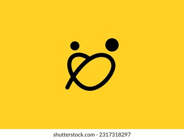 smooth and slick line design for social care based a love and human logo symbol