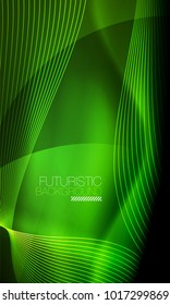 Ola suave de partículas de humo, fondo tecnológico de big data con elementos de flujo brillante, concepto de alta tecnología