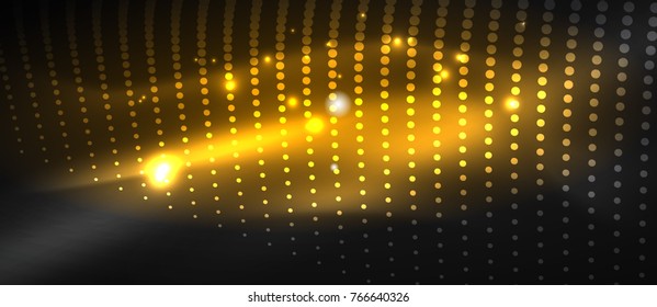 Smooth smoke particle wave, big data techno background with glowing dots, hi-tech concept