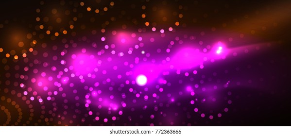 Smooth smoke particle wave, big data techno background with glowing dots, hi-tech concept