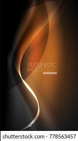 Smooth smoke particle wave, big data techno background with glowing flowing elements, hi-tech concept