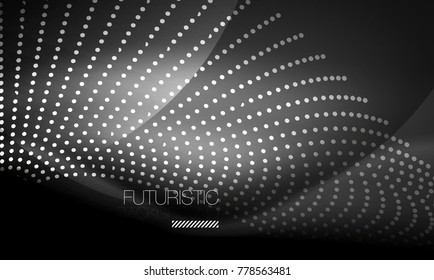 Smooth smoke particle wave, big data techno background with glowing flowing elements, hi-tech concept