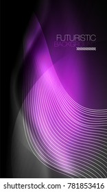 Ola suave de partículas de humo, fondo tecnológico de big data con elementos de flujo brillante, concepto de alta tecnología