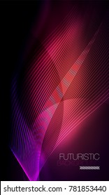 Smooth smoke particle wave, big data techno background with glowing flowing elements, hi-tech concept