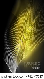 Smooth smoke particle wave, big data techno background with glowing flowing elements, hi-tech concept