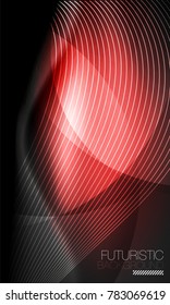 Smooth smoke particle wave, big data techno background with glowing flowing elements, hi-tech concept