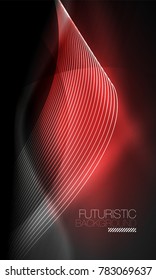 Smooth smoke particle wave, big data techno background with glowing flowing elements, hi-tech concept