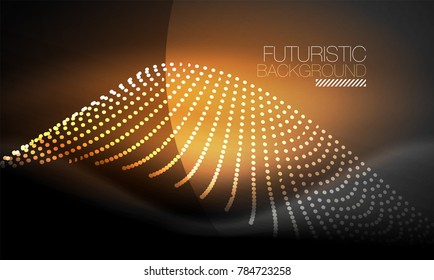 Ola suave de partículas de humo, fondo tecnológico de big data con elementos de flujo brillante, concepto de alta tecnología