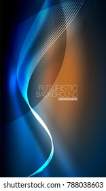 Onda de partícula de fumaça suave, fundo techno de grandes dados com elementos fluindo brilhante, conceito hi-tech
