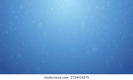 Smooth snowflakes drift down over a gradient blue winter background with soft glow