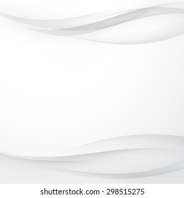 Smooth soft web swoosh abstract background grey gradient lines over white layout. Vector illustration