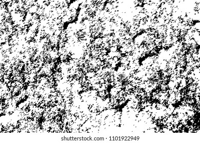 Smooth stone grungy vector texture. Black and white splatter for vintage effect. Weathered stone grunge overlay. Grainy stone relief. Aged worn texture. Monochrome grit layer. Obsolete stone surface