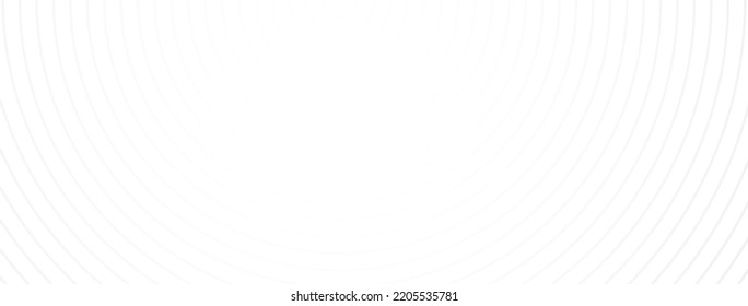 Smooth stripe subtle texture. Dynamic circle line white banner. Concentric gray design element. Abstract neutral background. Fabric material decoration. Minimalist cover template. Vector illustration.