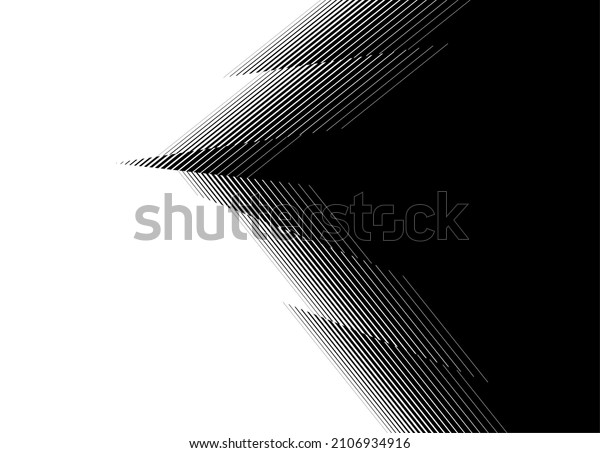 Smooth\
striped transition from black to white from thin straight broken\
lines. Abstract shards. Trendy vector\
background.