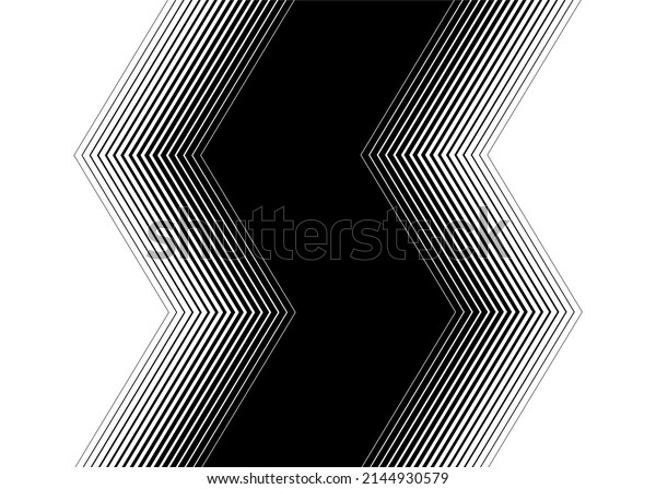 Smooth\
striped transition from black to white in the form of arrows. Black\
and white pattern. Striped vector\
background