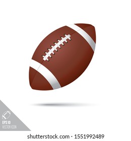 Smooth style american football or rugby ball icon. Sports equipment vector illustration.
