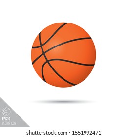 Smooth style basketball ball icon. Sports equipment vector illustration.