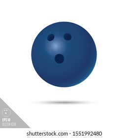 Smooth style Bowling ball icon. Sports equipment vector illustration.