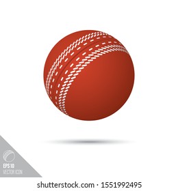 Smooth style cricket ball icon. Sports equipment vector illustration.