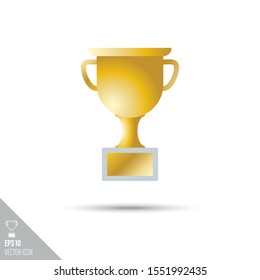 Icono de la copa de trofeo dorado de estilo suave. Ilustración vectorial de premio deportivo. 