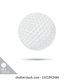 Smooth style golf ball icon. Sports equipment vector illustration.