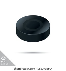 Smooth style ice hockey puck icon. Sports equipment vector illustration.