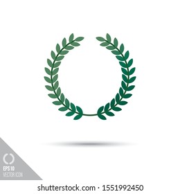 Smooth style laurel wreath icon. Sports award vector illustration. 