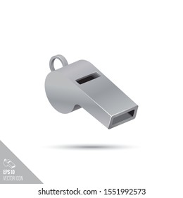 Smooth style referee whistle icon. Sports equipment vector illustration. 