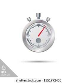 Smooth style stop watch icon. Sports equipment vector illustration. 
