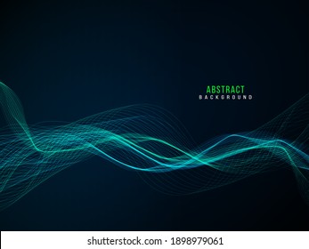 Smooth stylish abstract flowing wave background vector