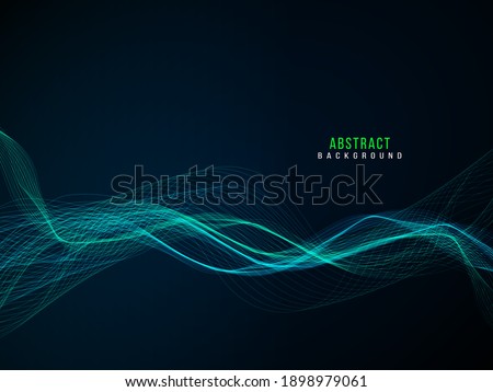 Smooth stylish abstract flowing wave background vector