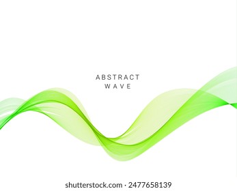 Smooth stylish abstract green wave background vector